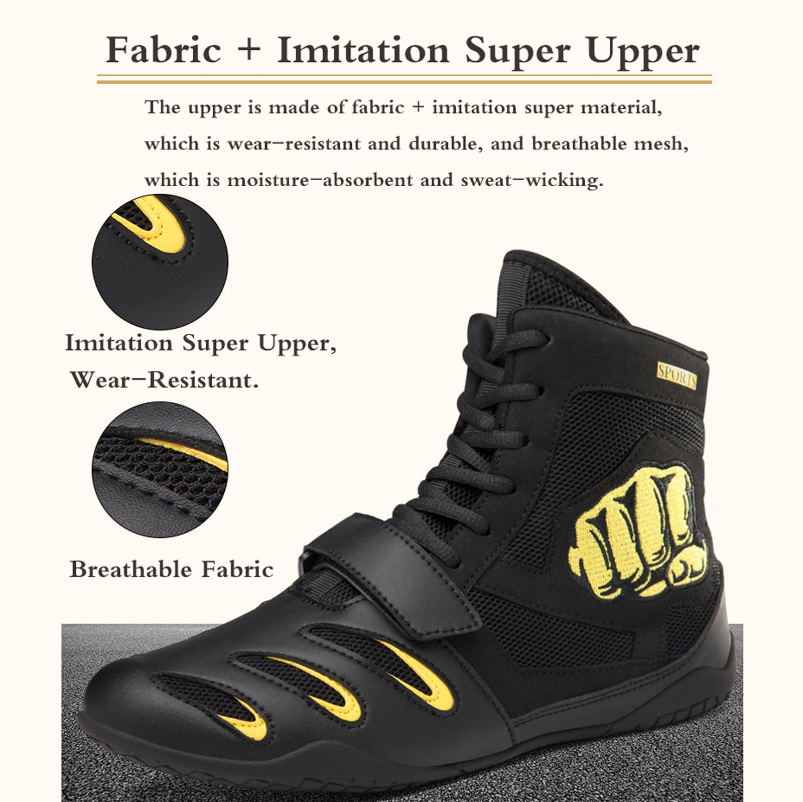 Chaussures De Boxe Légères En Maille Respirante – Semelle Antidérapant, Tailles 33 à 45 EU, Pour Homme, Femme Et Enfant