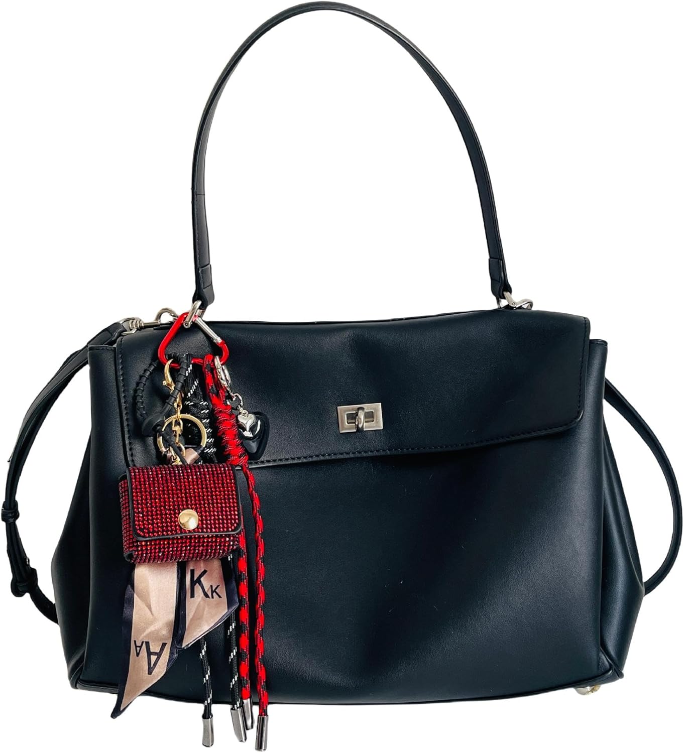 QTMY Rhinestone Coin Purse Rope Braided Keychain Bag Charms for Handbag Purse Backpack Accessories for Bogg Bag,704