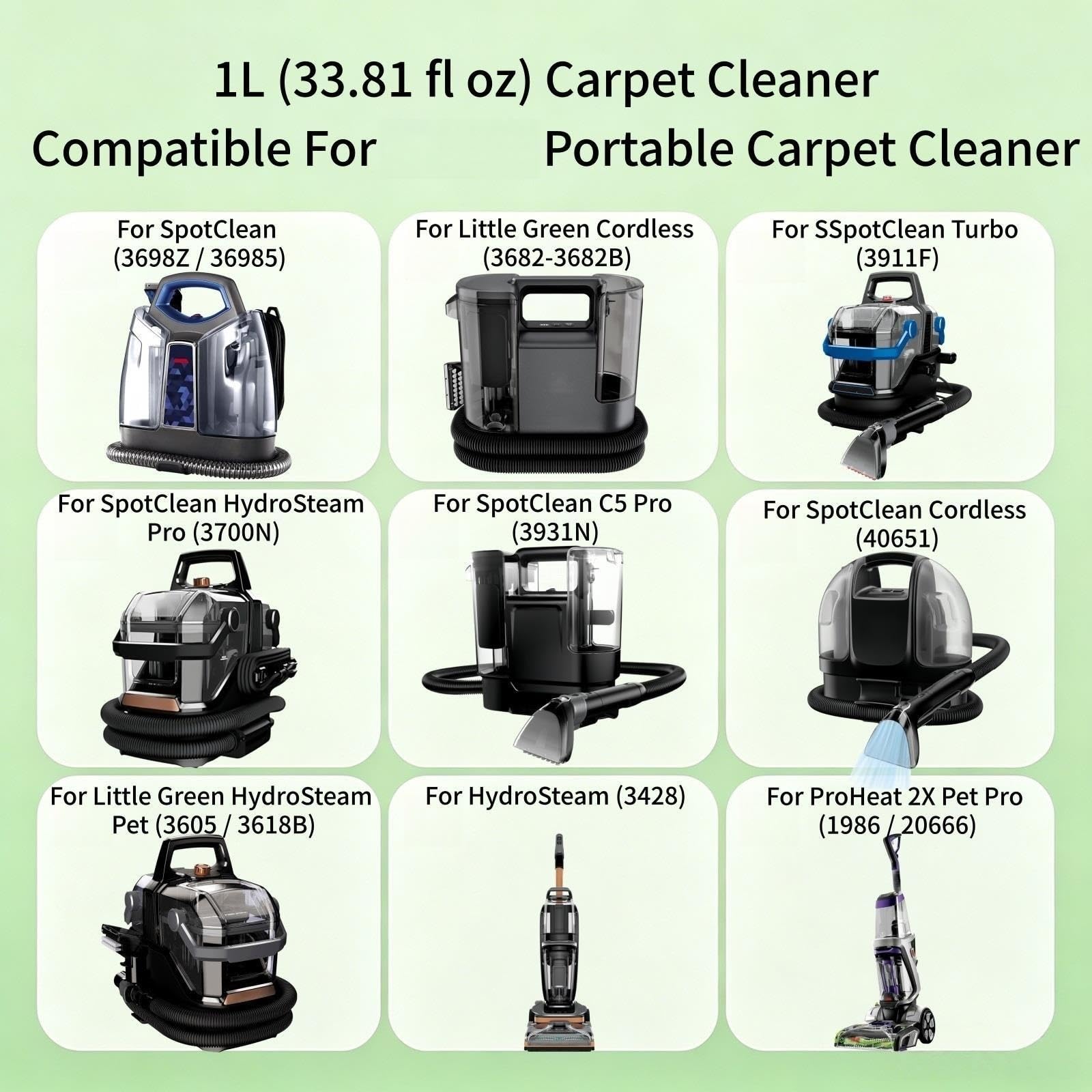 Solution De Nettoyage Pour Canapé En Tissu Et Tapis Compatible Avec Bissell L'aspirateur Sec Et Humide Et Le Nettoyeur De Tapis En Tissu. 1L(1 pcs-1L)