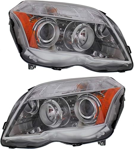 KarParts360 Para Mercedes-Benz GLK350 Conjunto de faros delanteros 2010 2011 2012 Par halógeno del lado del conductor y del pasajero para MB2502188