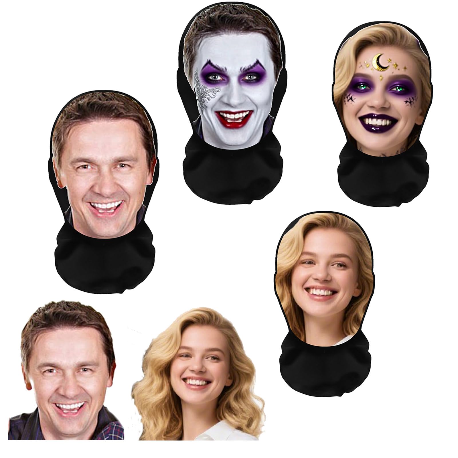 Personalized Halloween Mask,Custom Reusable 3D Printed Realistic Celebrity Face Cover, Spooky Pranker Mesh Hood & Funny Festival Masquerade Gift for Adults