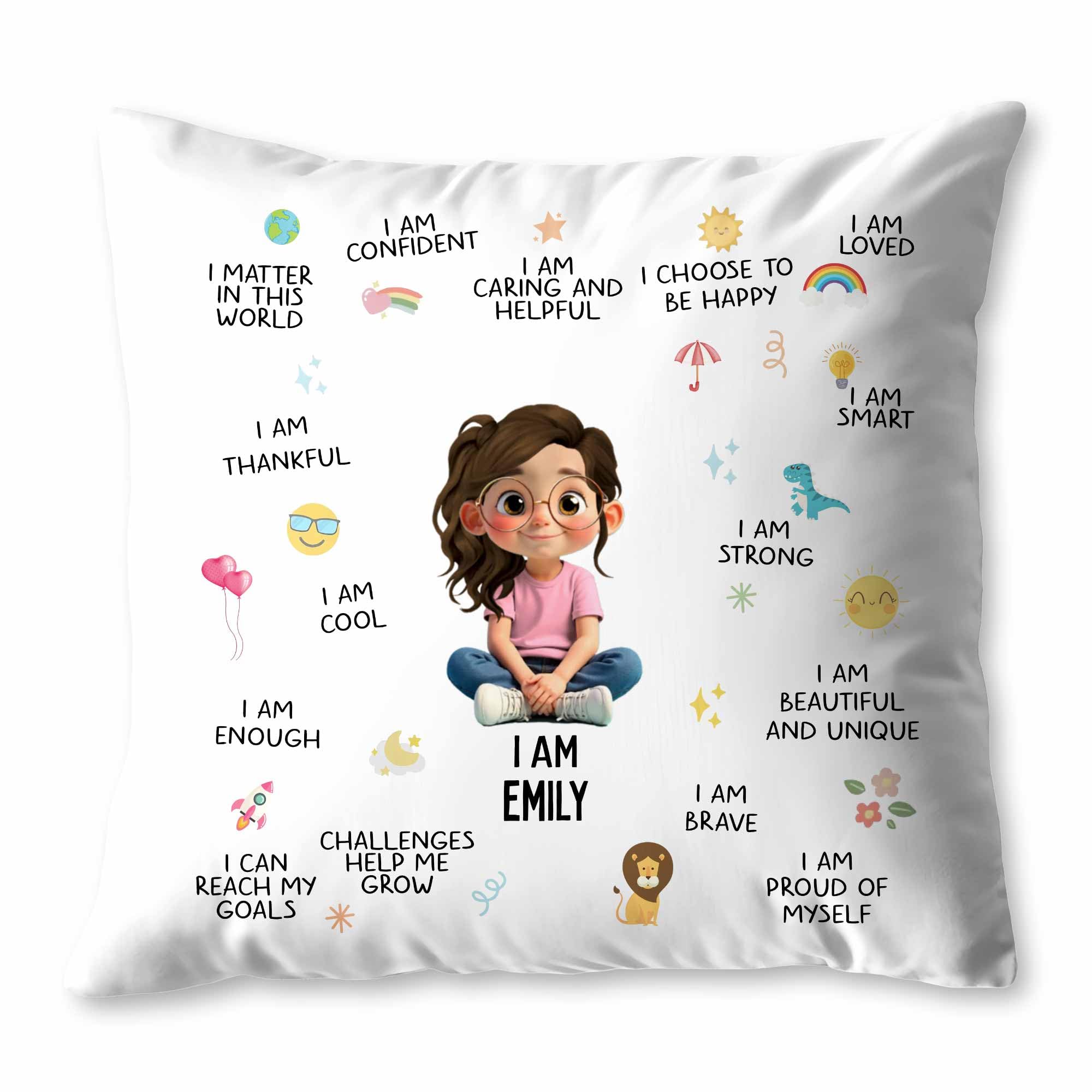 I Am Confident I Choose to Be Happy Encouraging Positive Thoughts Pillow Custom Pillow Gift for Daughter and