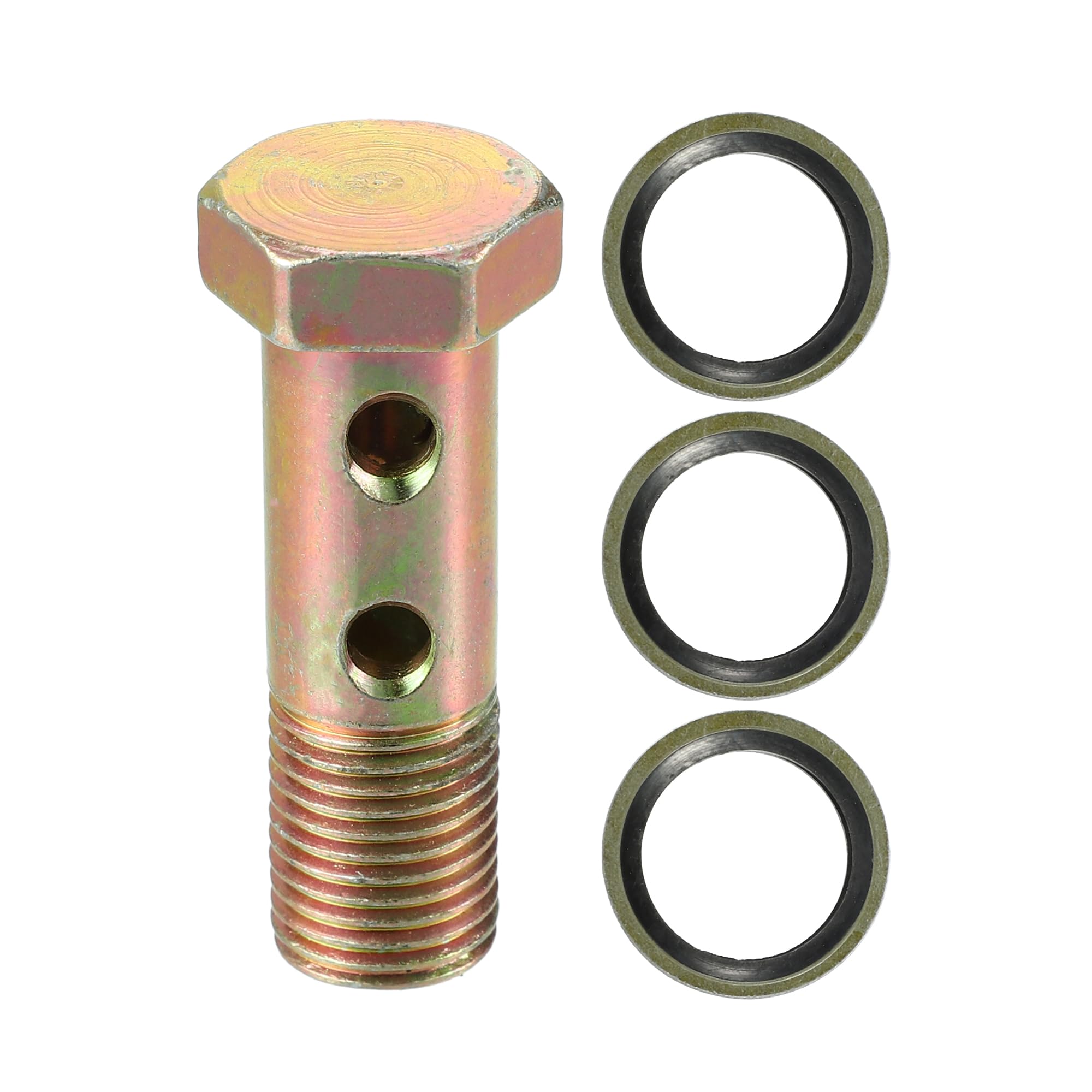 2 Bulloni Banjo Universali M18x1.5 E 4 Guarnizioni Per Impianto Frenante Auto – In Acciaio Al Carbonio, Resistenti Alla Ruggine, Facili Da Sostituire