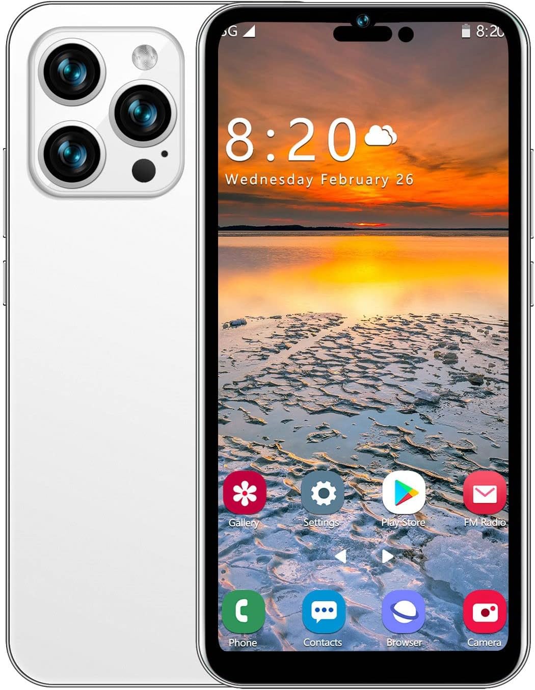 goawtfafs cell phone dual sim 6 3in phone face id fingerprint gsm 5g smartphones black one size