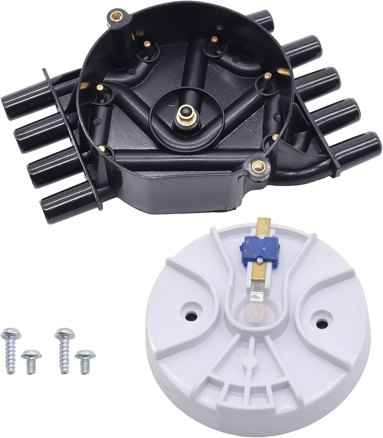 Ignition Distributor Set Brass Terminals Distributor Cap and Rotor Kit compatible with Chevrolet GMC Cadillac Vortec V8 5.0l 5.7l 7.4l Compatible Part Number DR474 DR331