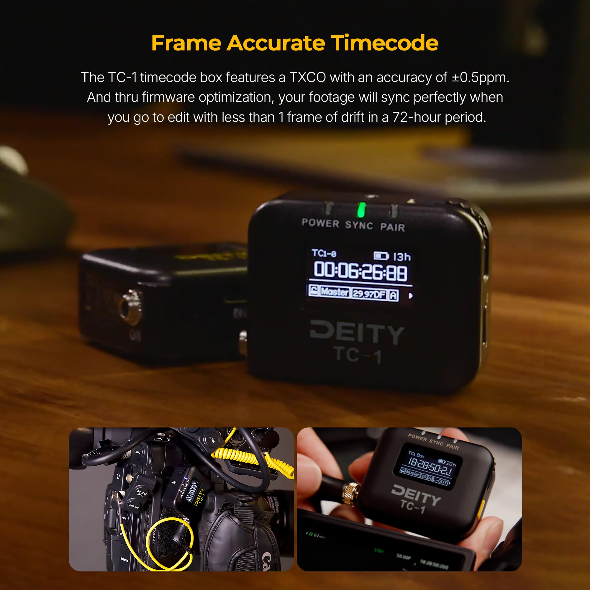 Deity TC-1 Wirless Timecode Box,2.4G Radio,Time Code Accuracy 0.5
