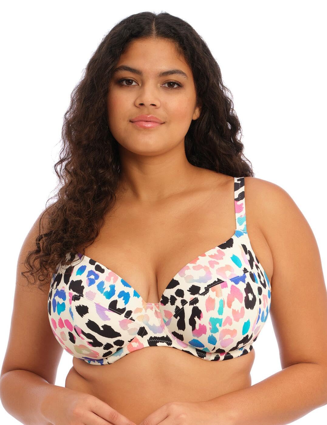 Elomi Party Bay Plunge Bikini Top Multicoloured Beige 36E