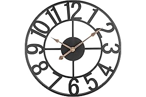 Industrial Wall Clock Vintage Rustic, 14 Inch Metal Wall Clock