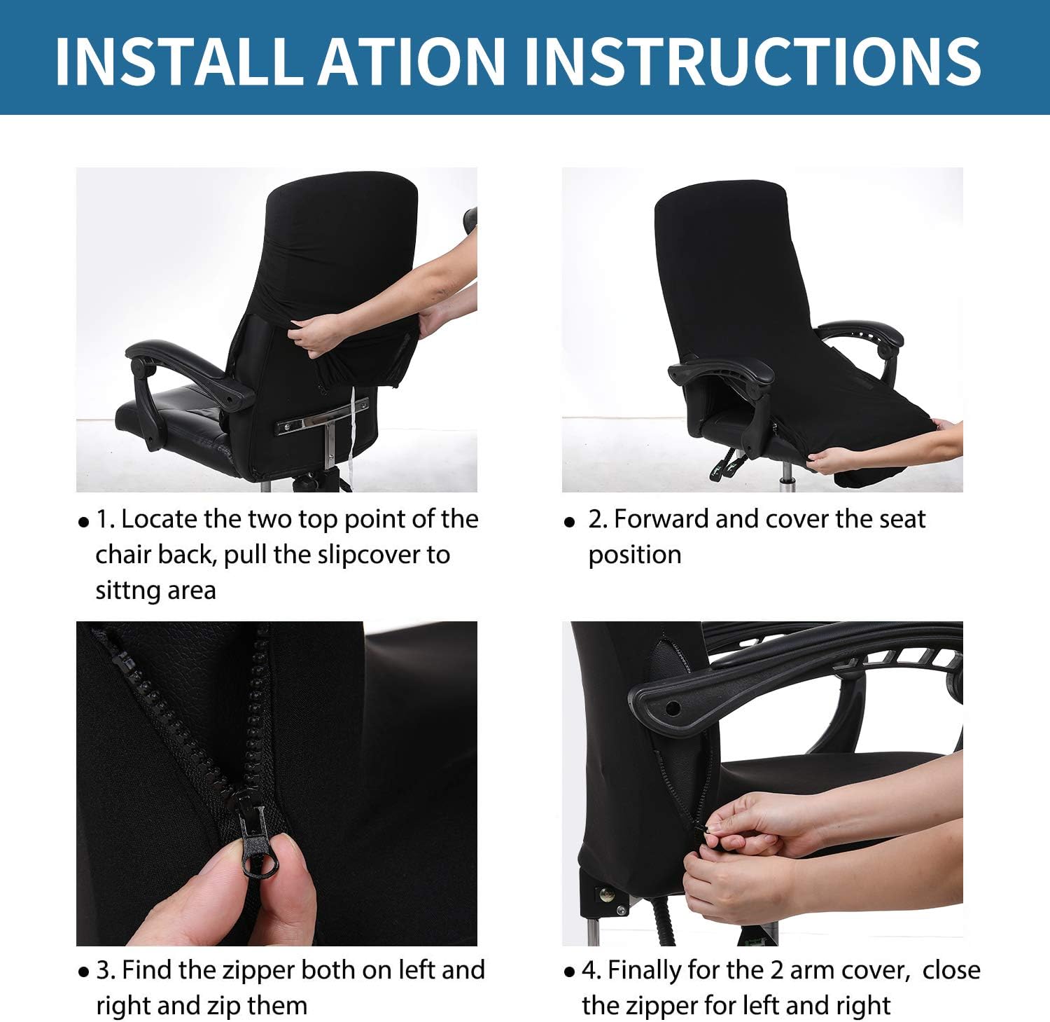 Bеѕt Quаlіtу 🔥 smiry Stretch Printed Computer Office Chair Covers, Soft Fit Universal Desk Rotating Chair Slipcovers, Removable Washable Anti-Dust Spandex Chair Protector Cover with Zipper (Black) Buу 1 gеt 1 smiry Stretch Printed Computer Office Chair Covers, Soft Fit Universal Desk Rotating Chair Slipcovers, Removable Washable Anti-Dust Spandex Chair Protector Cover with Zipper (Black)