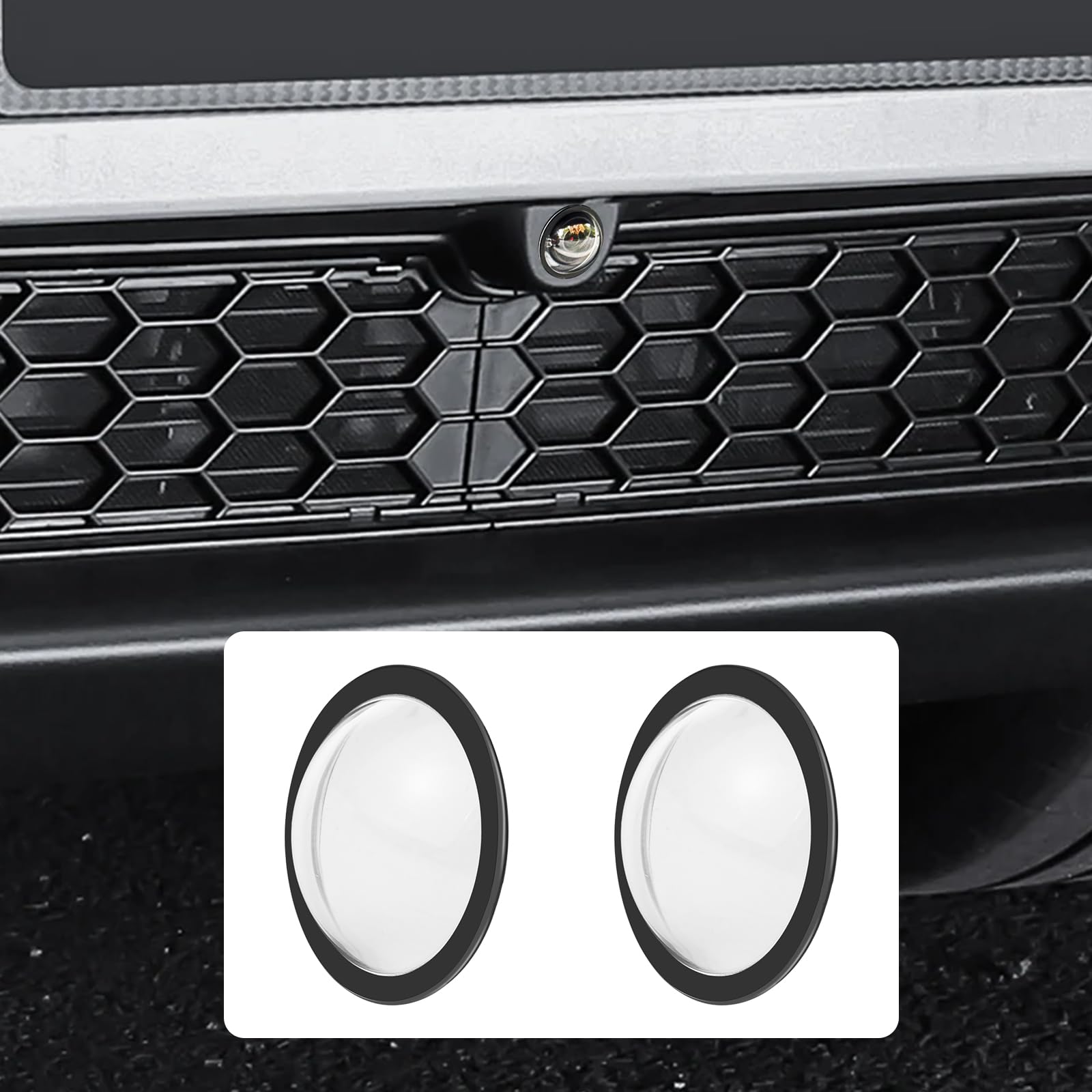 PULUZ Protection d'objectif pour Tesla Cybertruck 2025 / modèle Y Juniper 2025 / S 2025 / 3 2025 Caméra de pare-chocs avant, kit de protection d'objectif PC