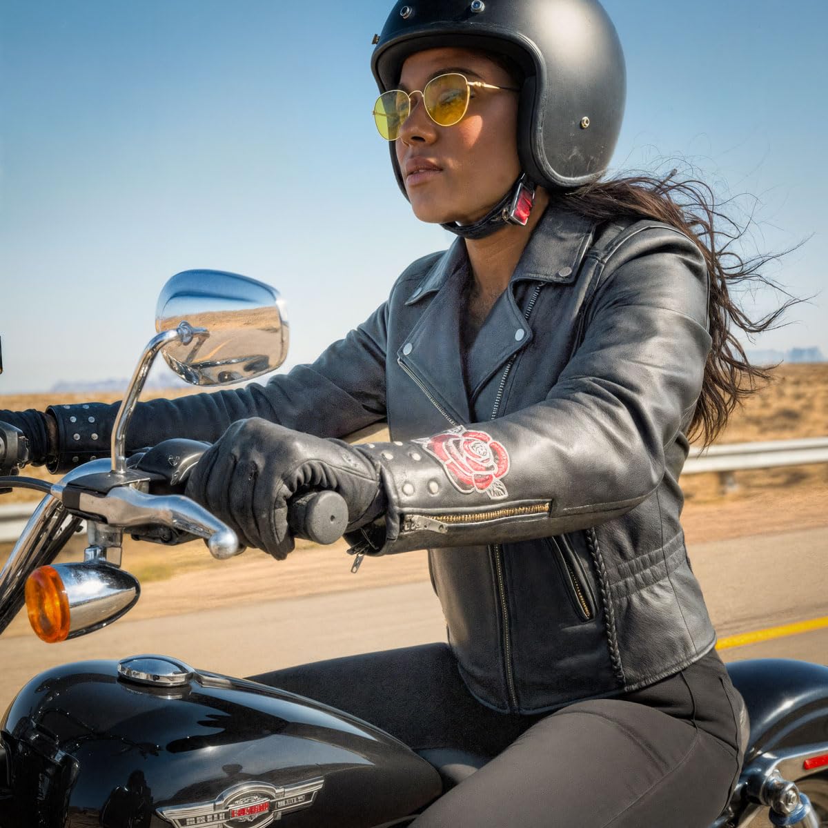 Hot Leathers Women's Leather Motorcycle Riding Jacket (JKL2001-BLACK, XX-Large): Jkl1027-black Small