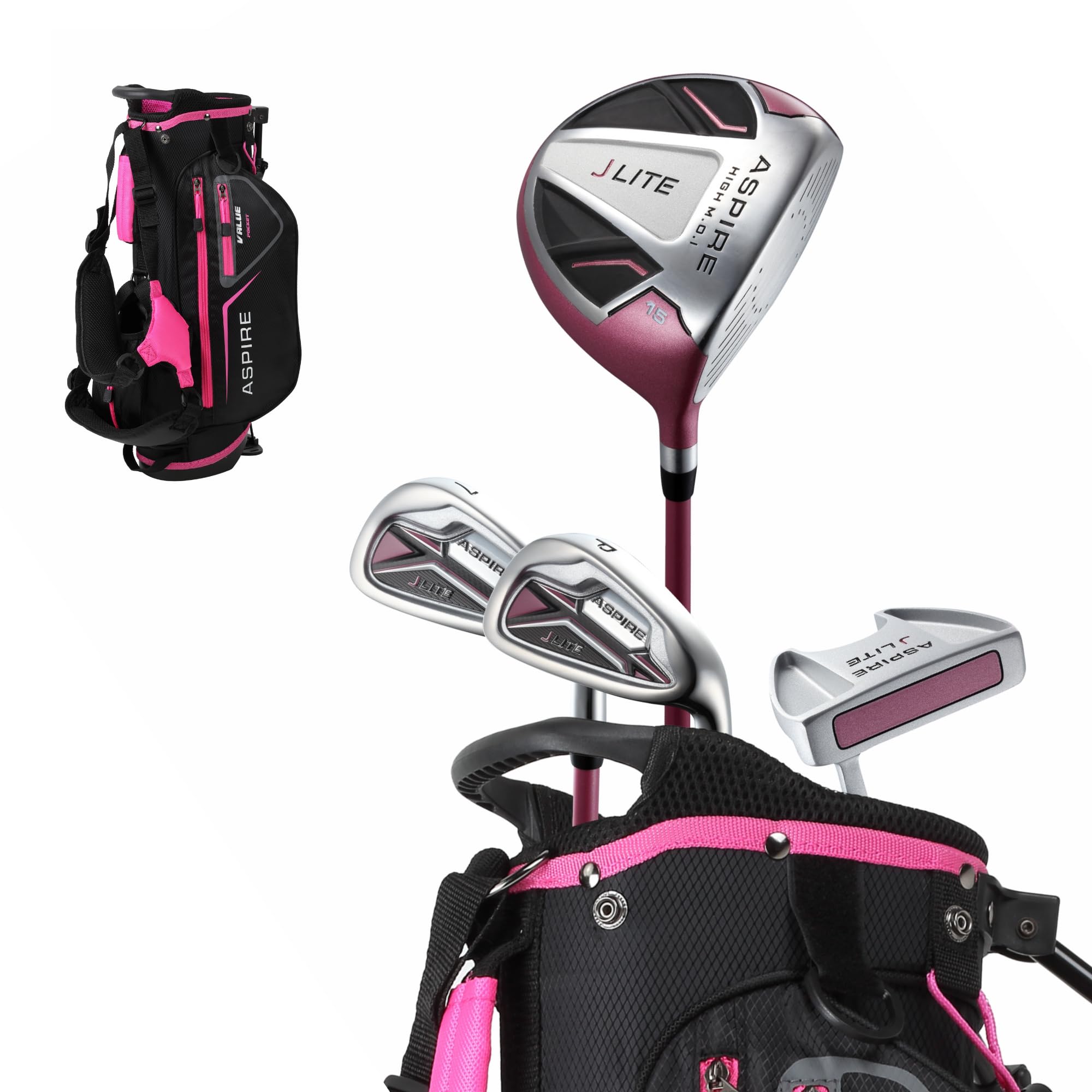 Xlite Super Performance Precise Junior Golf Club Set, Pink Set for Girls Ages 3 to 5, Right Handed