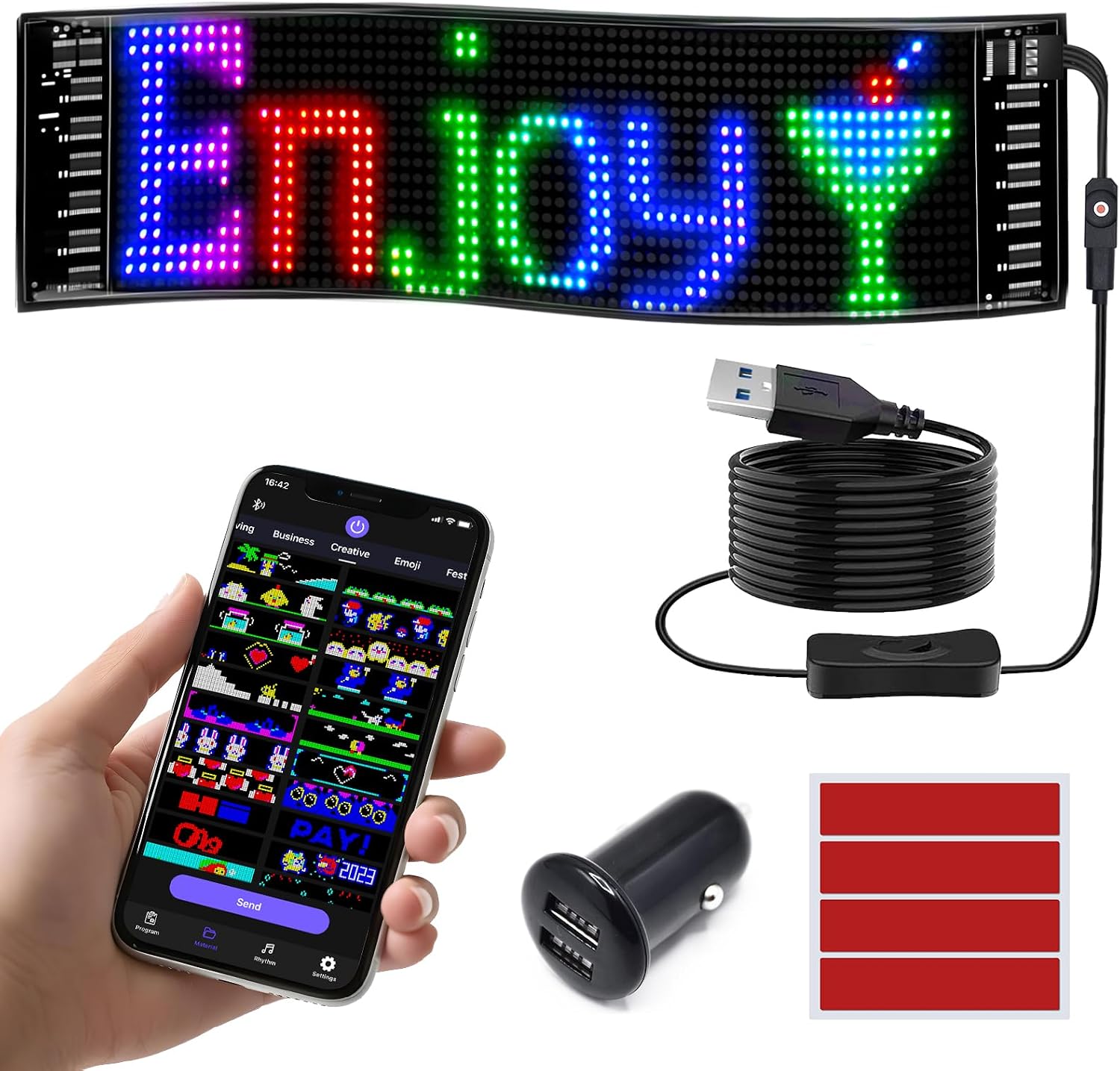 Programmable Led Sign - Bluetooth App Control With Custom Text ...
