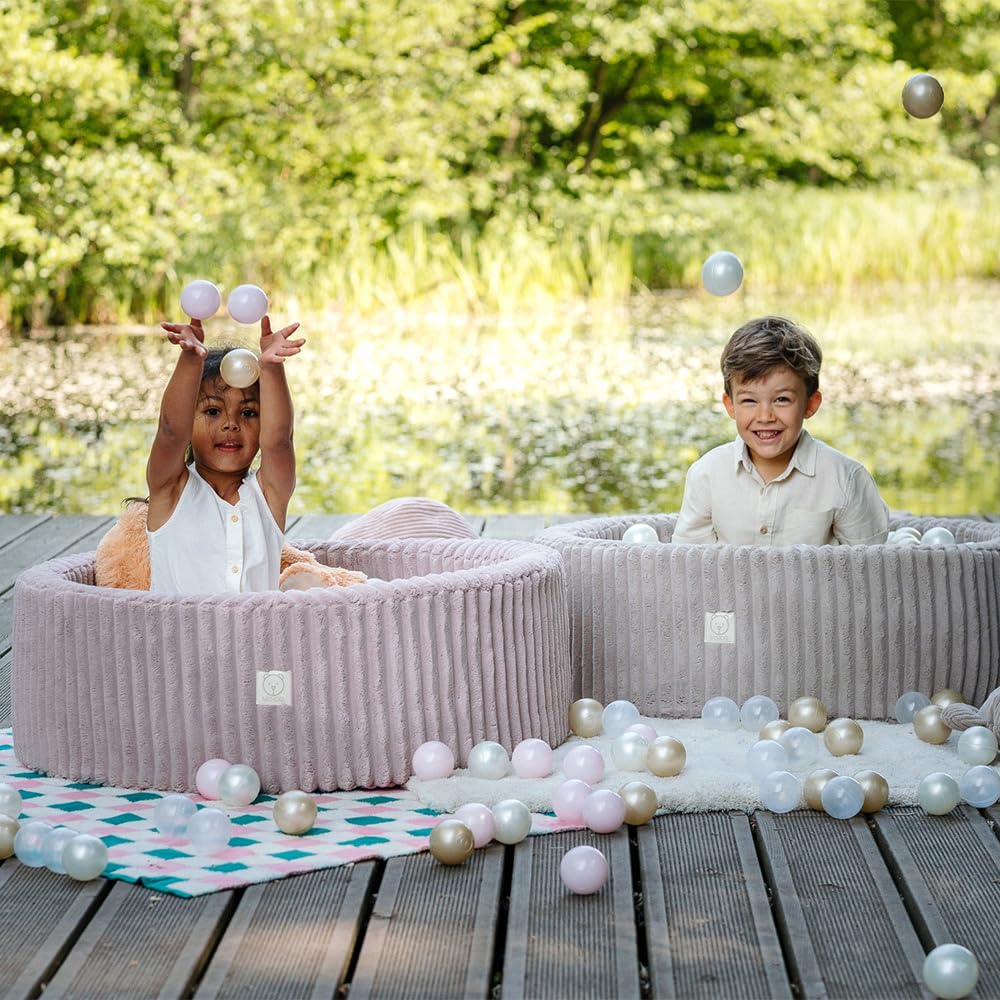 MISIOO Piscina de bolas para bebé, de espuma redonda, sin pelotas, 90 x 30 cm, ideal para niños a partir de 1 año
