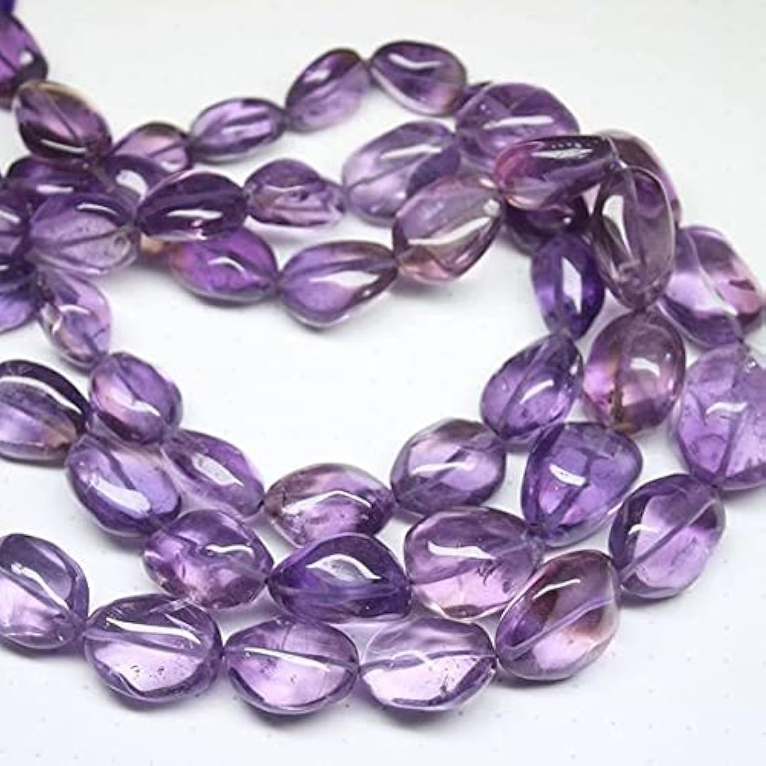Améthyste africaine en perles vrac smooth tumble nugget pour fabrication bijoux artisanaux