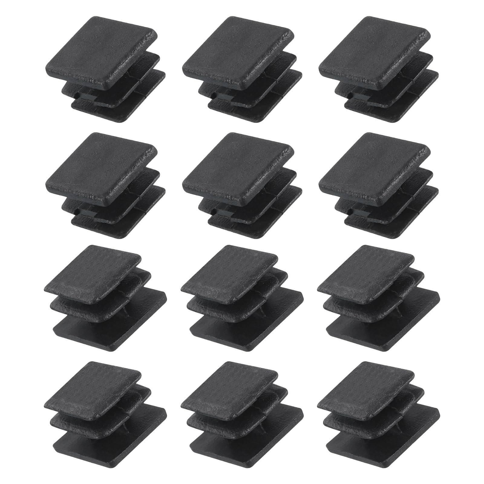METALLIXITY Tappo Terminale Per Tubo Quadrato (15 x 15mm) 12Pz, Tappo Inserimento Plastica Copertura Terminale Tubo Filettato Protettore Terminale - Per Recinzione Mobili Quadrato, Nero
