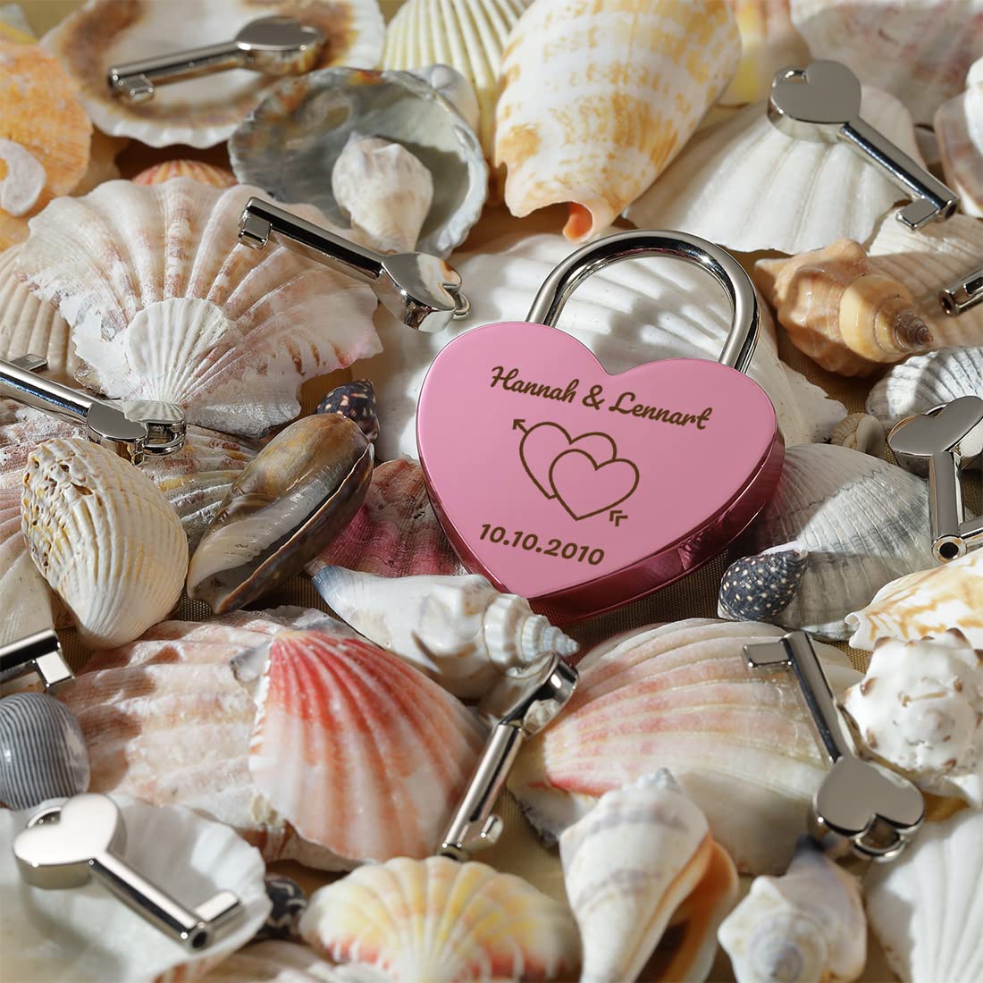 Cadenas Des Amoureux Cœur Avec Photo Personnalisable | Design White