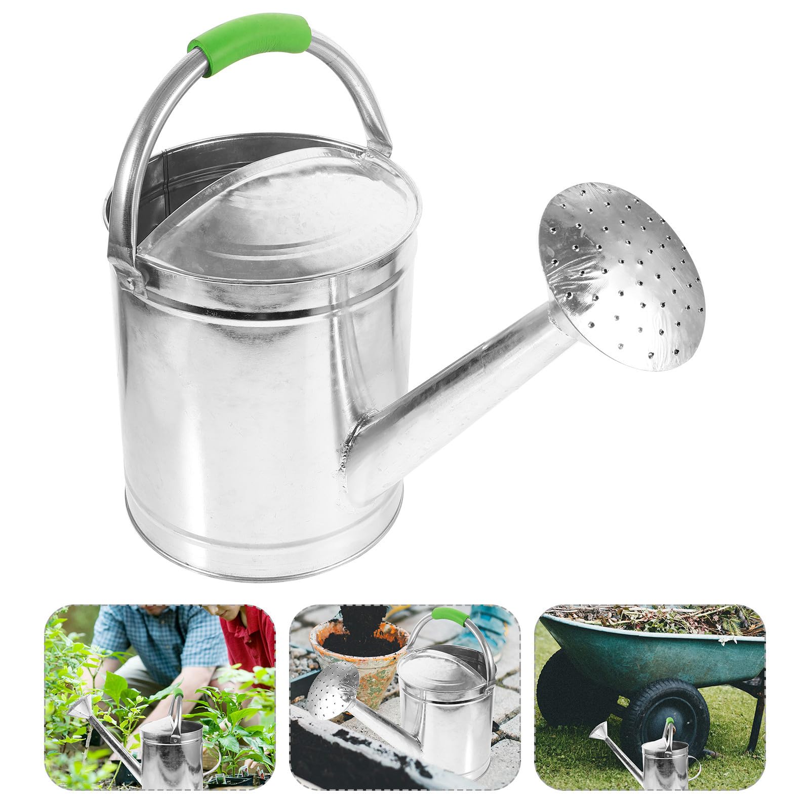 Yardwe Arrosoir Rétro en Acier Inoxydable 5l Résistant à L'oxydation Long Bec pour Jardin et Bonsaï, Facile à Transporter pour Arrosage Extérieur Couleur Aléatoire