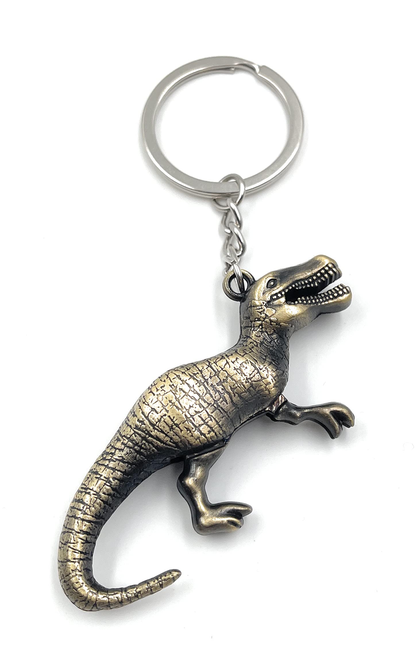 H-Customs Men's Bronze T-Rex Dino Prehistoric Keyring Pendant