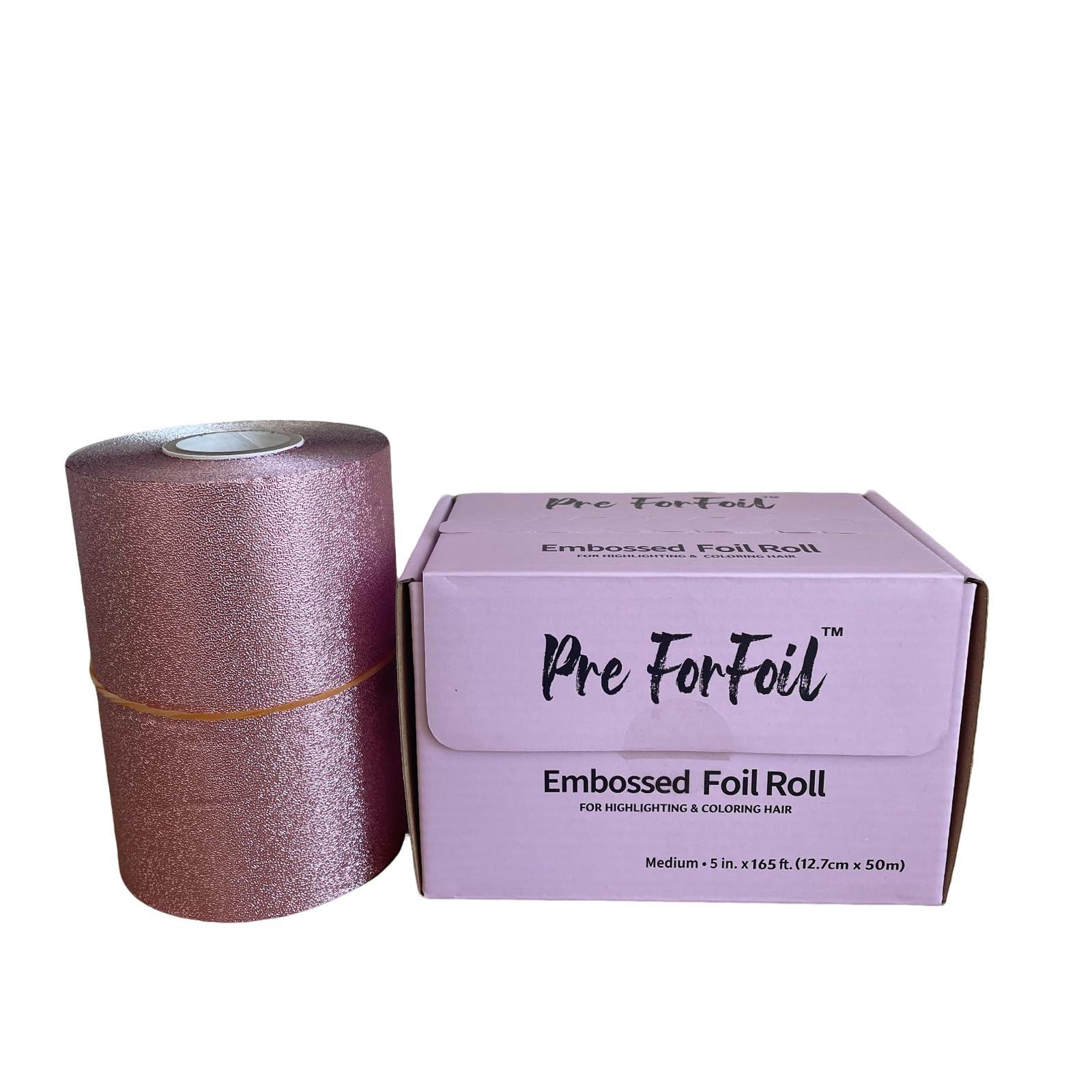 Pink Color Embossed Aluminum Foil Roll, 5inch x 165ft Hair Foils for Color Application and Highlighting Services(12.7cm x 50m)