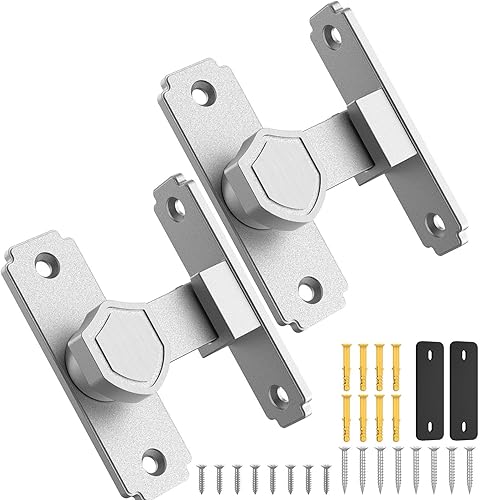 Cerradura de puerta de granero abatible de 90 grados, resistente pestillo de puerta de acero inoxidable 304, cerradura de puerta corredera de