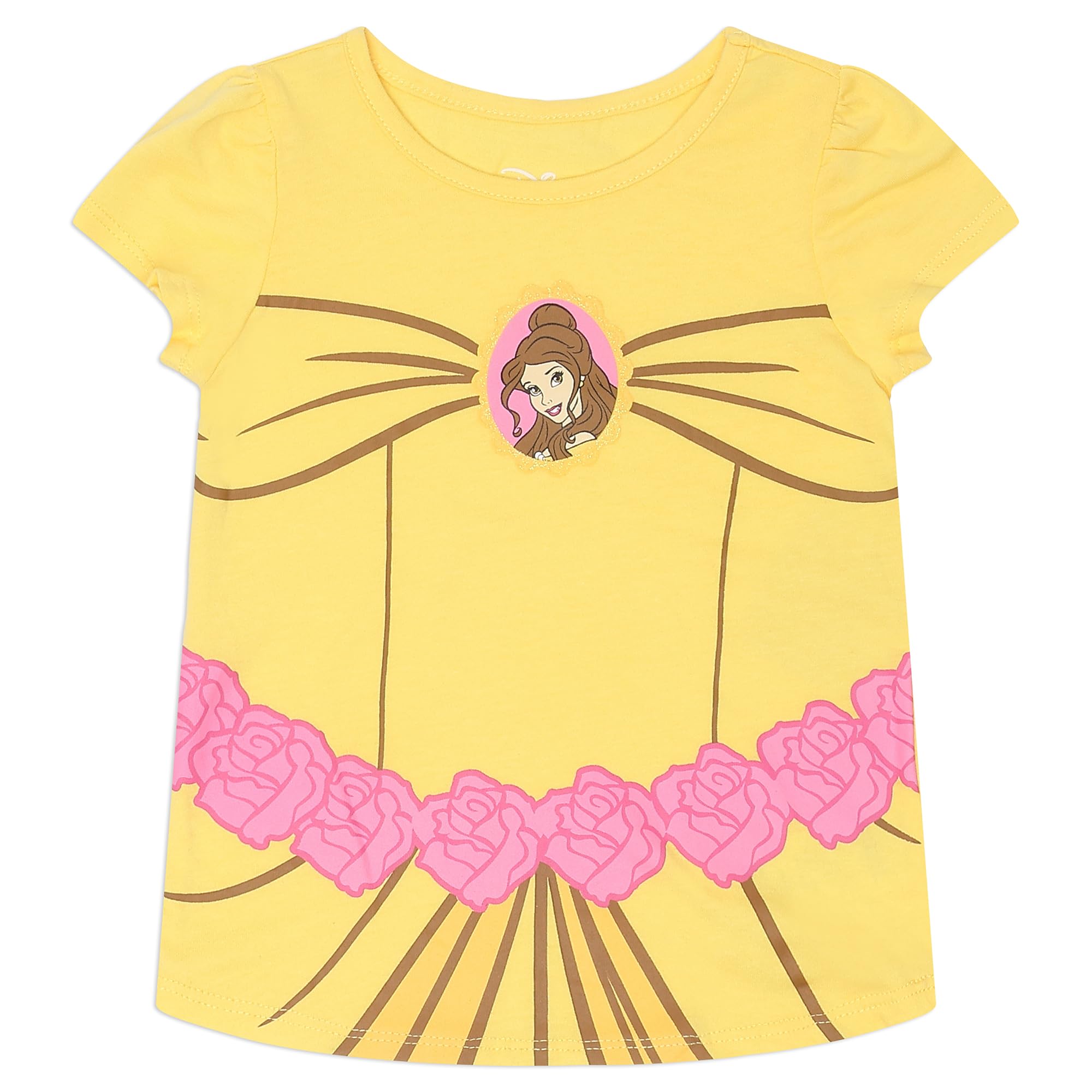 Disney Set di 5 magliette a maniche corte da principessa, alla moda