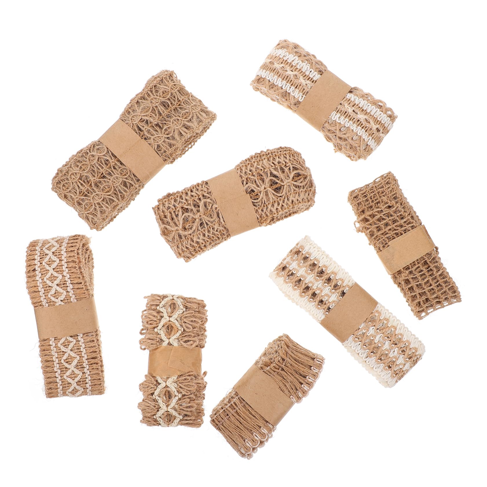 HOMSFOU 2 Sätze Teiliges Kreative Webbänder Jute Für Kleidung Schuhe Und Hüte Vielseitige Diy Bastelmaterialien Zur Dekoration Und Verpackung 8 Stück * 2