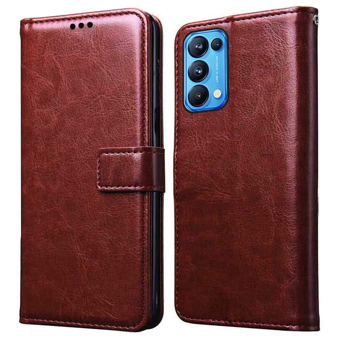 Oppo Reno 5 Pro Flip Cover - Leather & Stand -1
