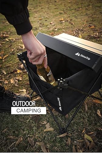 Vista 8 de UNISTRENGH Mesa de camping portátil con bolsa de transporte, mesa plegable de aleación de aluminio ligera para caza al aire libre, cocina, picnic