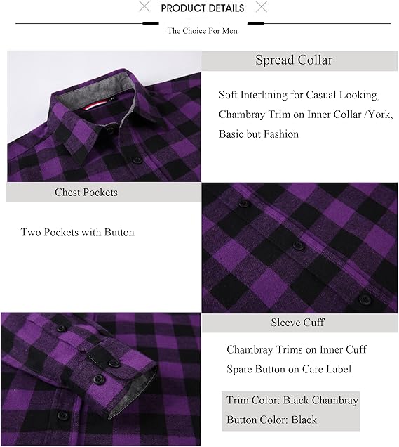 Alex Vando Herren Overhemd met Knoopsluiting Kreukvrij Regular Fit Langmouw Casual Shirt voor Heren