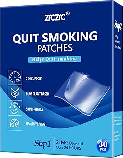 Nicotine Patches,Quit Smoking Patches, 21mg Step 1 Stop Smoking Aids Patches, Stop Smoking Aids that Work with 2 Weeks, Delivered Over 24 Hours Transdermal System(Step 1-21mg)