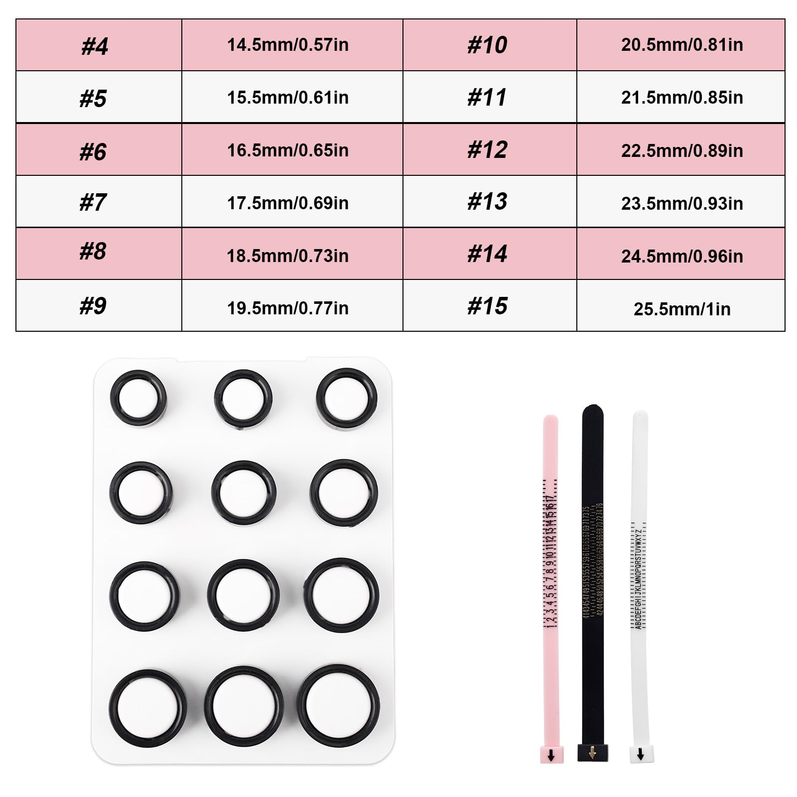 Oura Ring 4 Kit Misura, Silicone Set Dimensioni Dito US EU UK Misura Anelli