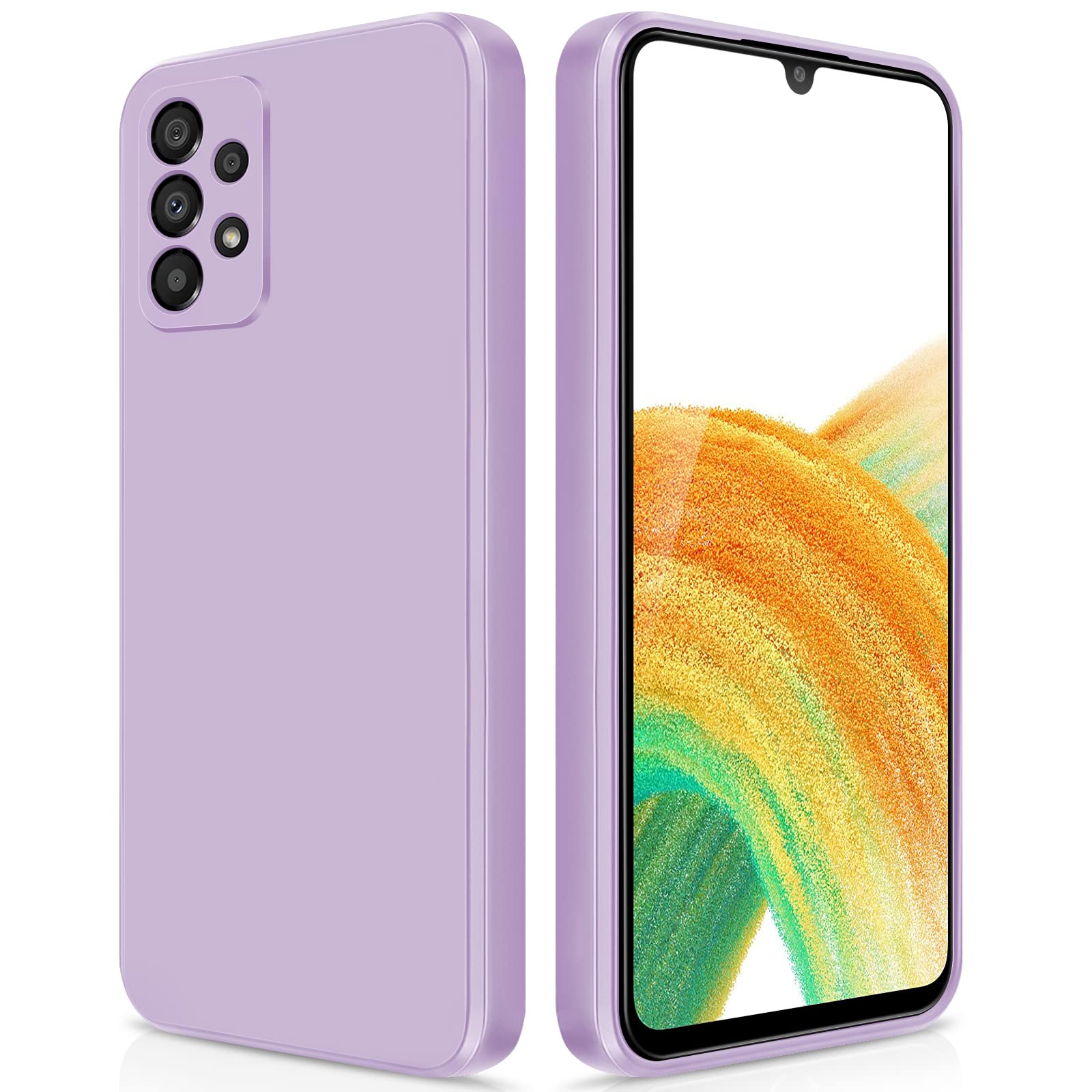 GiiYoon Hülle Kompatibel mit Samsung Galaxy A33 5G, Hochwertiges Liquid Silicone Case, Rundumschutz Handyhülle, Kratzfestes Weiches Mikrofaserfutter- Lila