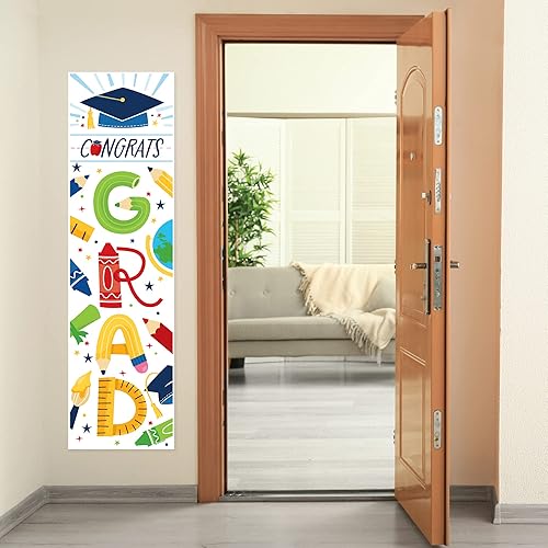 Miniatura 5 de Big Dot of Happiness Decoración de puerta de fiesta de graduación elemental - Banner vertical