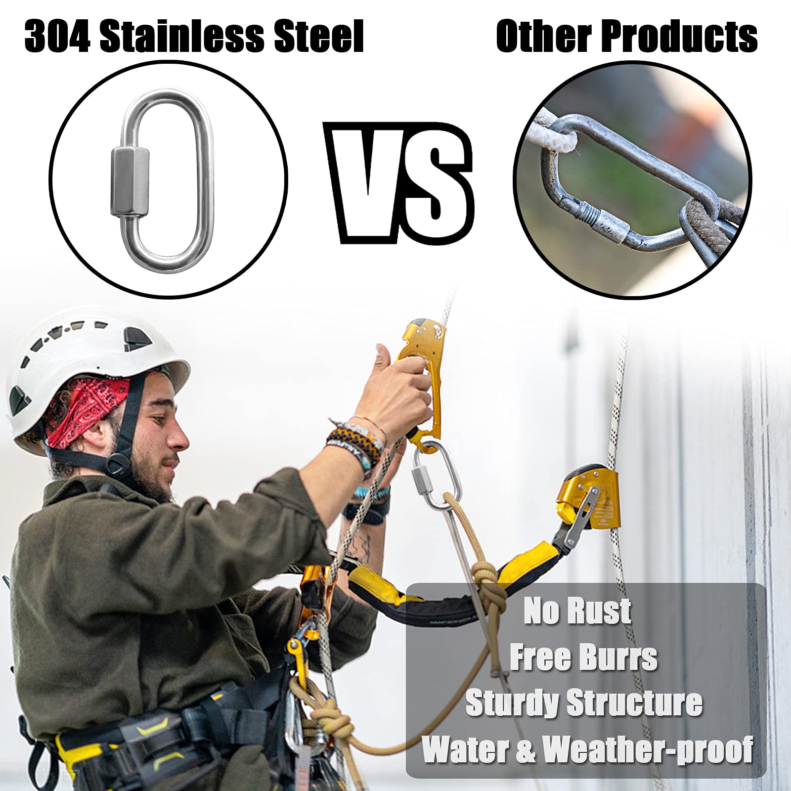 GRID COOL Lot De 4 Connecteurs Rapides M6/0,24 En Acier Inoxydable 304