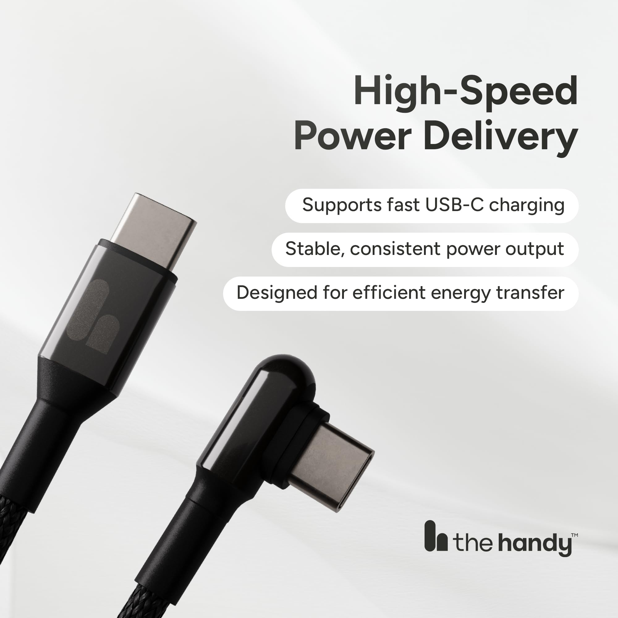 El práctico cable USB-C - Pro - Cable de carga magnético USB-C en ángulo recto con entrega de energía de alta velocidad, cable de carga rápida sin enredos compatible con los dispositivos prácticos, 3