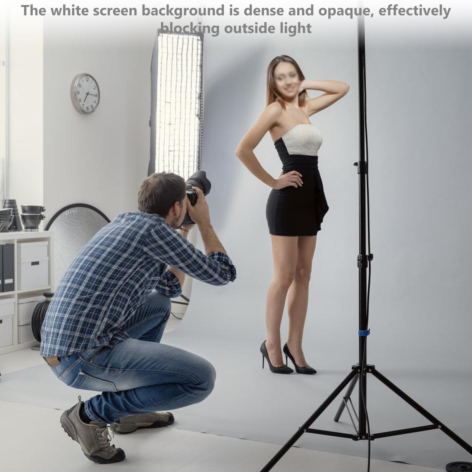 200 x 300 cm Fond blanc : fond photo mural lavable, fond blanc pour photographie, vidéo et enregistrement TV