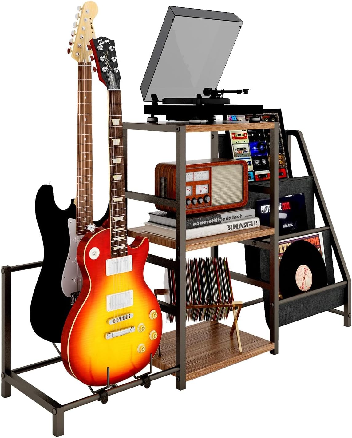 Jueraori Multiple Guitars Stand 2Tier for Acoustic, Electric Guitar, Bass, Record