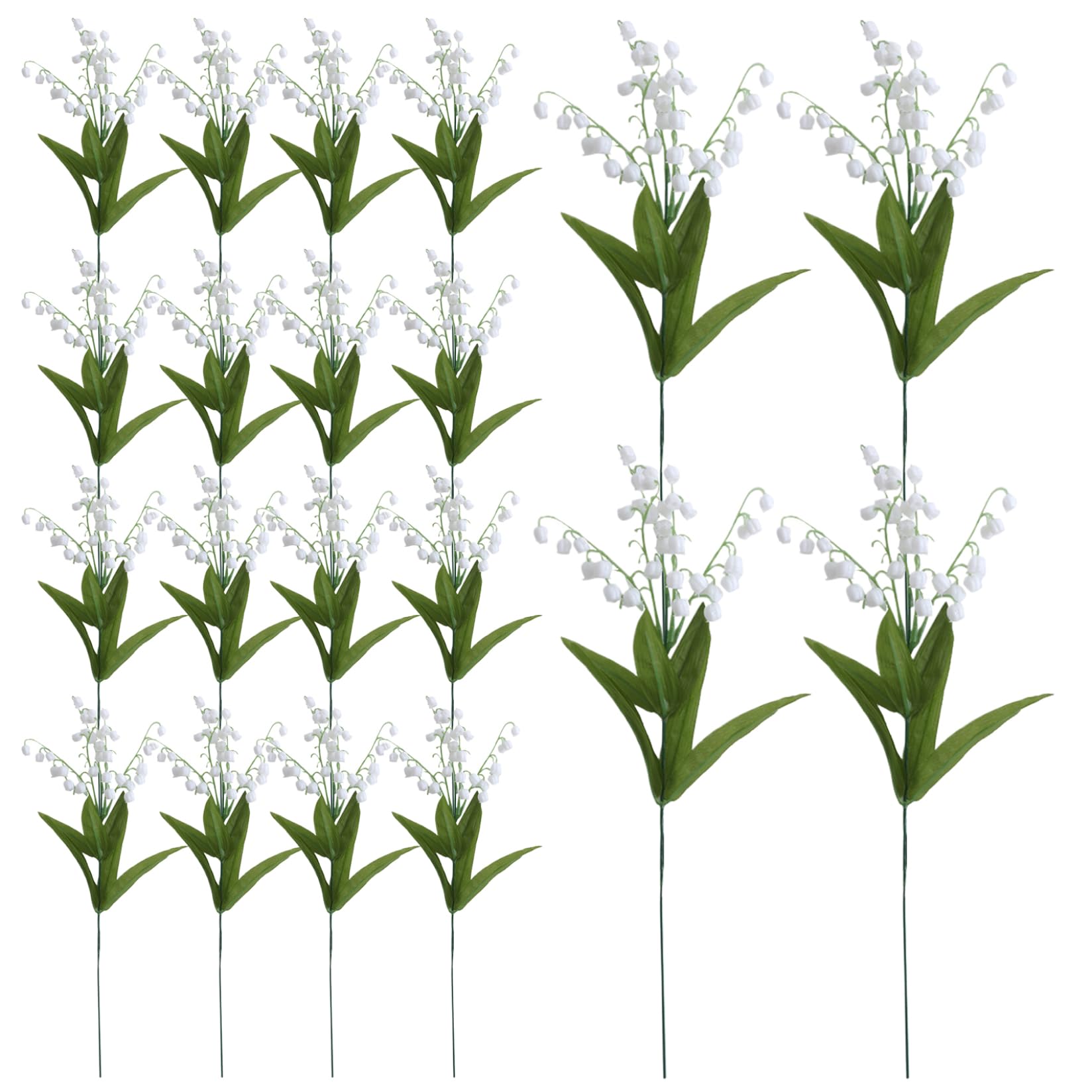 Hintyne Lily of the Valley Decor Artificial Lily of the Valley 20PCS 14" Lifelike Decor White Bell Flowers with 5 Stem for Home Garden Wedding