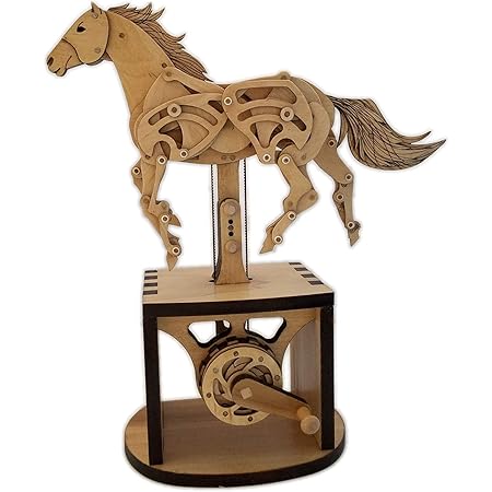 Amazon 走る馬のオートマタ キット Abong 3d Wood Craft Mechanical Horse Automation Model 立体パズル おもちゃ