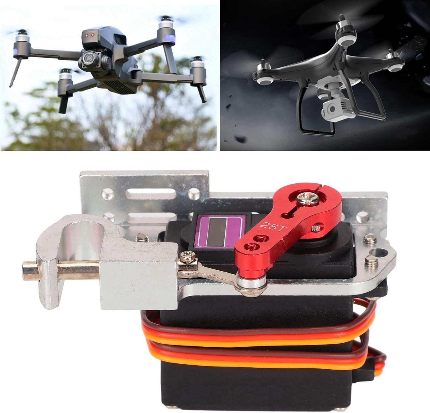 Oumefar RC Air Dropping System Device Drone Clip Release Servo Parabolic Switch with Upgraded Micro Servo Motor