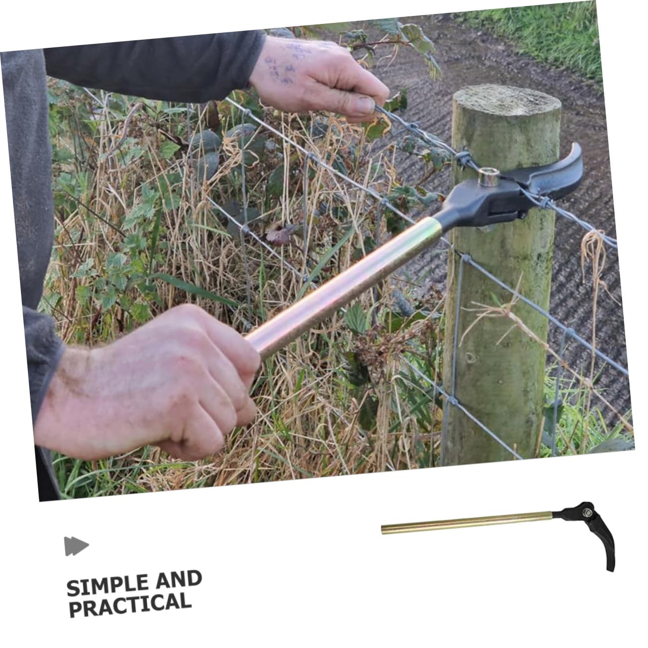 SHINEOFI Tensor de Alambre para Cercas de Púas de Acero Versátil y Práctico para Ahorrar en Vallas Agrícolas y Jardín