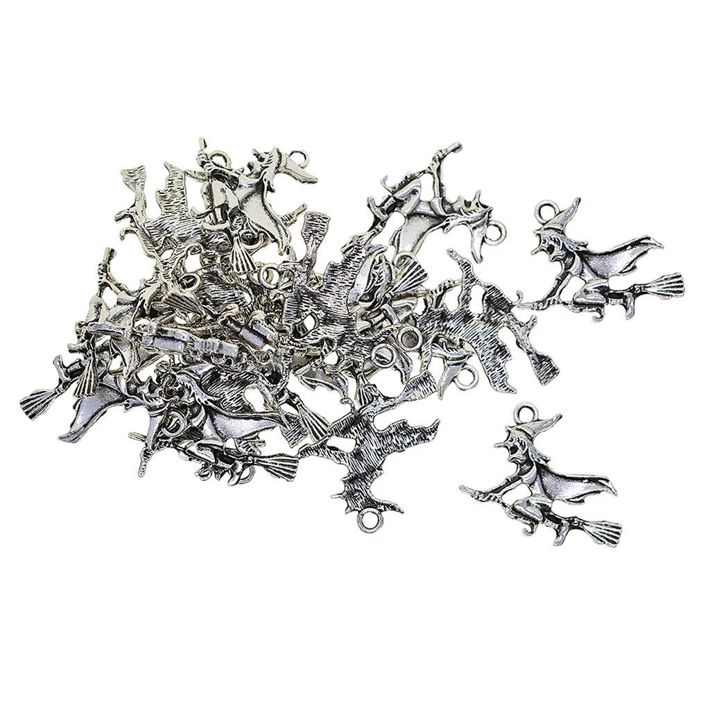 Sharplace Halloween Charm-20Pcs Silver Halloween Collection Craft Supplies Charms Pendants for Crafting, Jewelry Findings For DIY Necklace Bracelet