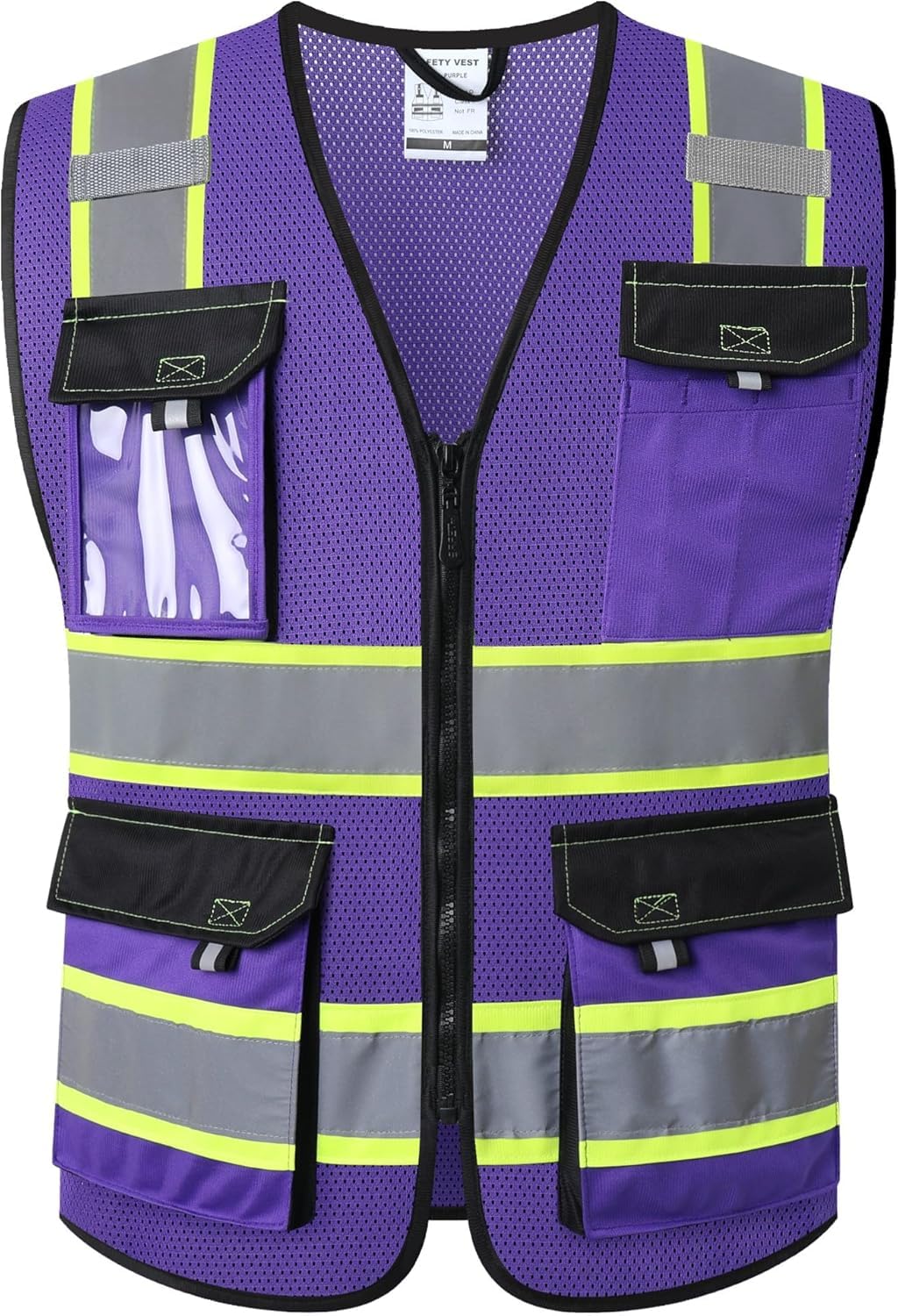 JKSafety Safety Vest for Men Women Hi Vis Reflective Vest JK220 PurpleB S