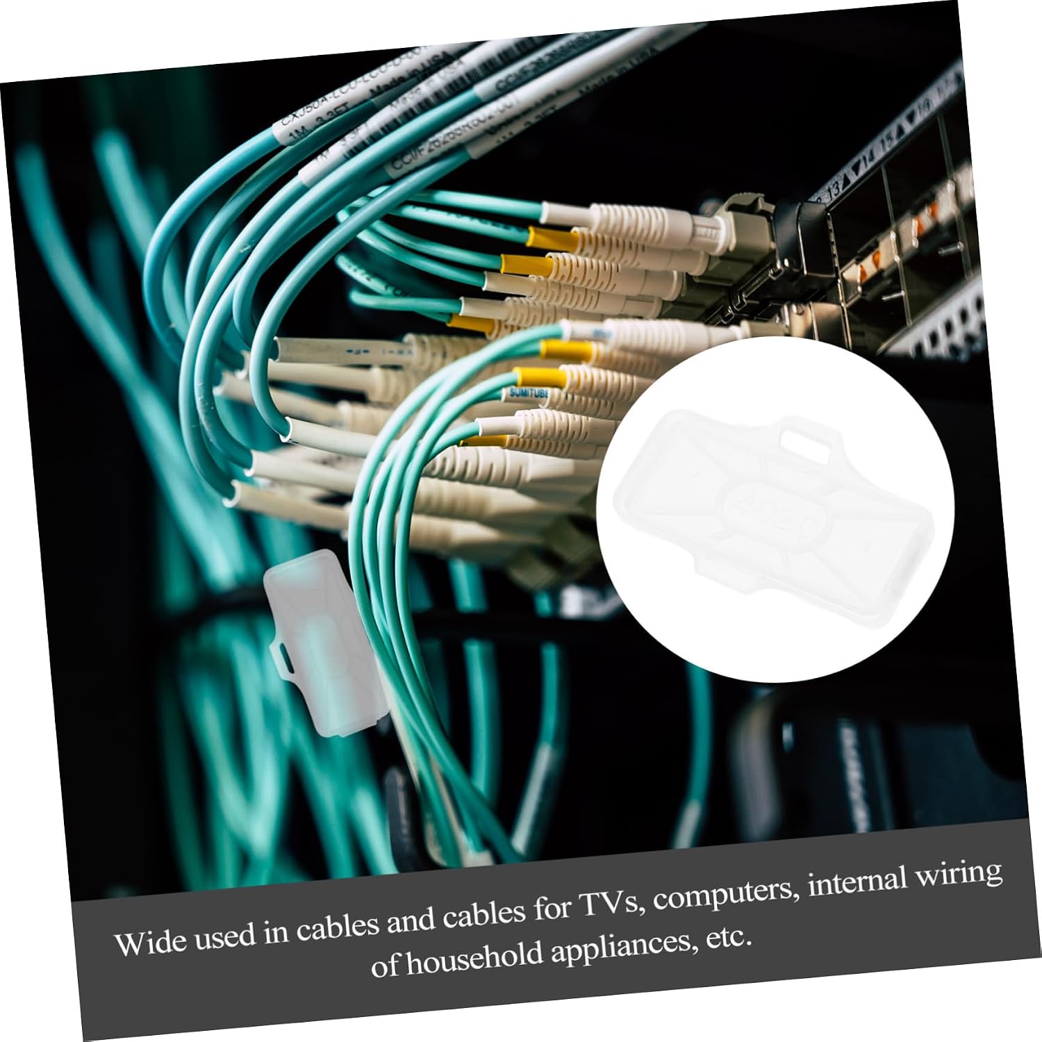 100pcs Plastic Cable Label Holders for Electrical Wire Identification