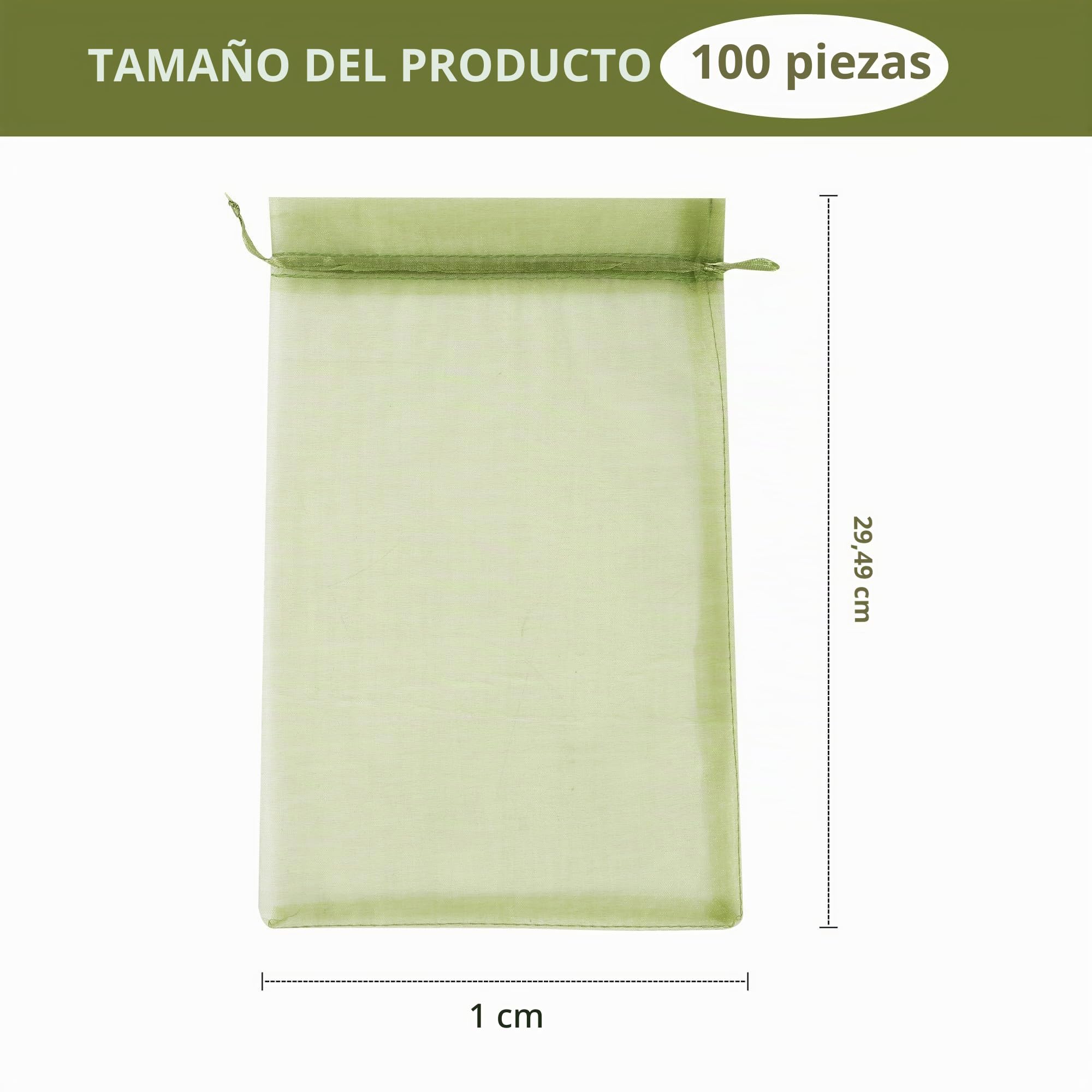 100 Piezas Bolsas Protectoras para Uvas, 20X30cm Cordón Bolsa para Proteger Fruta，Protege contra Avispas, Moscas de la Fruta, Pájaros y Otros Insectos, Verde Militar