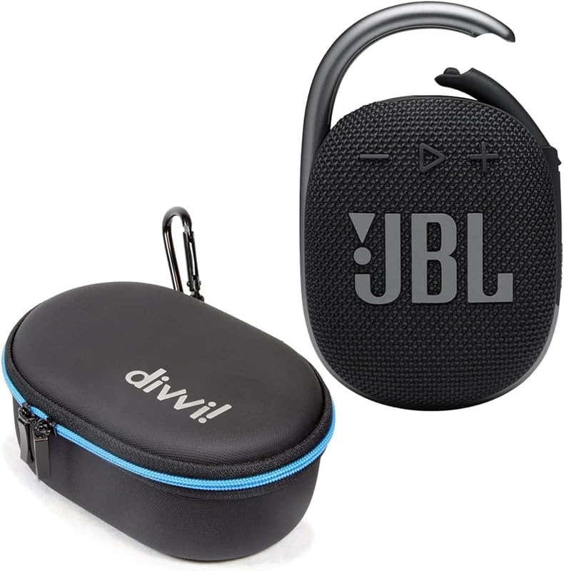 Clip 4 Portable Bluetooth Speaker (Black) + Bundle with divvi! Protective Hardshell Case (Black)