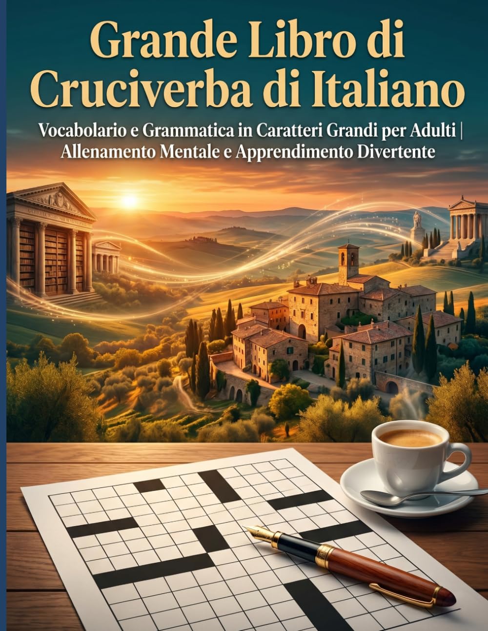Grande Libro di Cruciverba di Italiano: Vocabolario e Grammatica in Caratteri Grandi per Adulti | Allenamento Mentale e Apprendimento Divertente