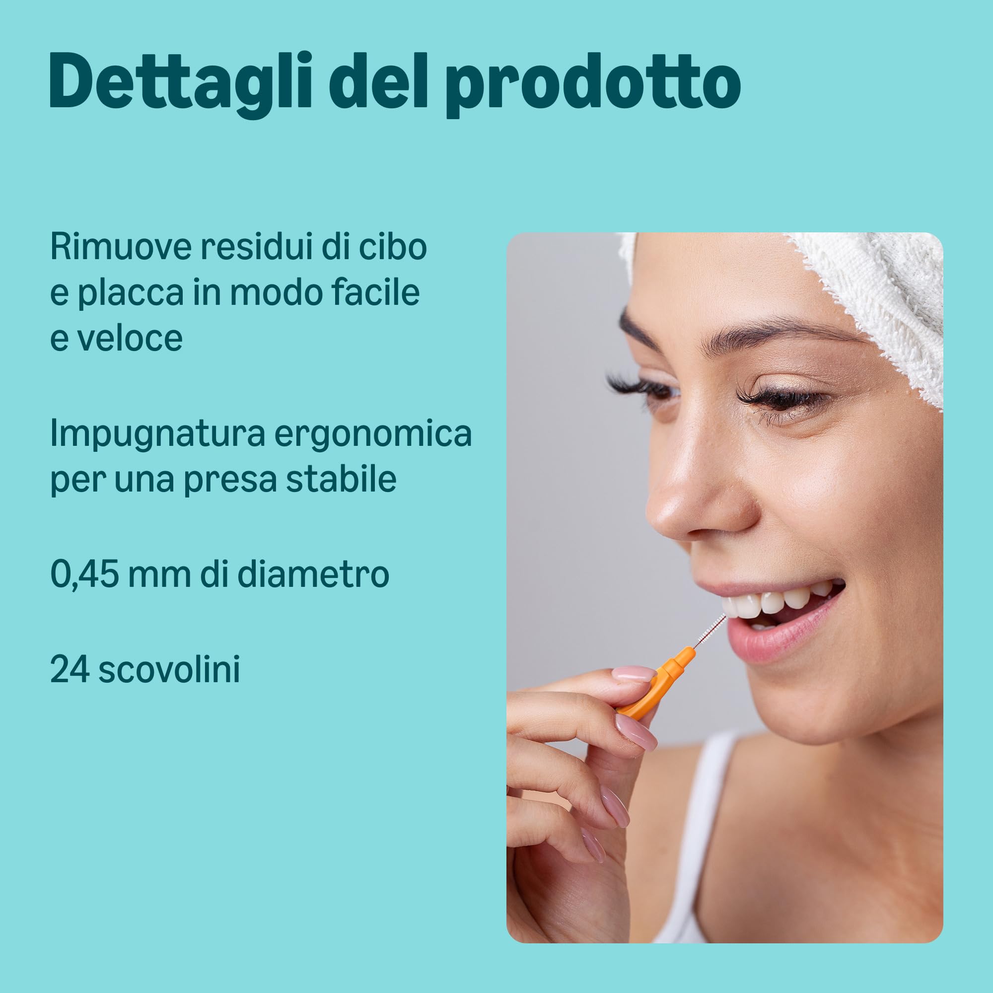 by Amazon - Scovolini interdentali, 0,45 mm, 24 pezzi, Arancione
