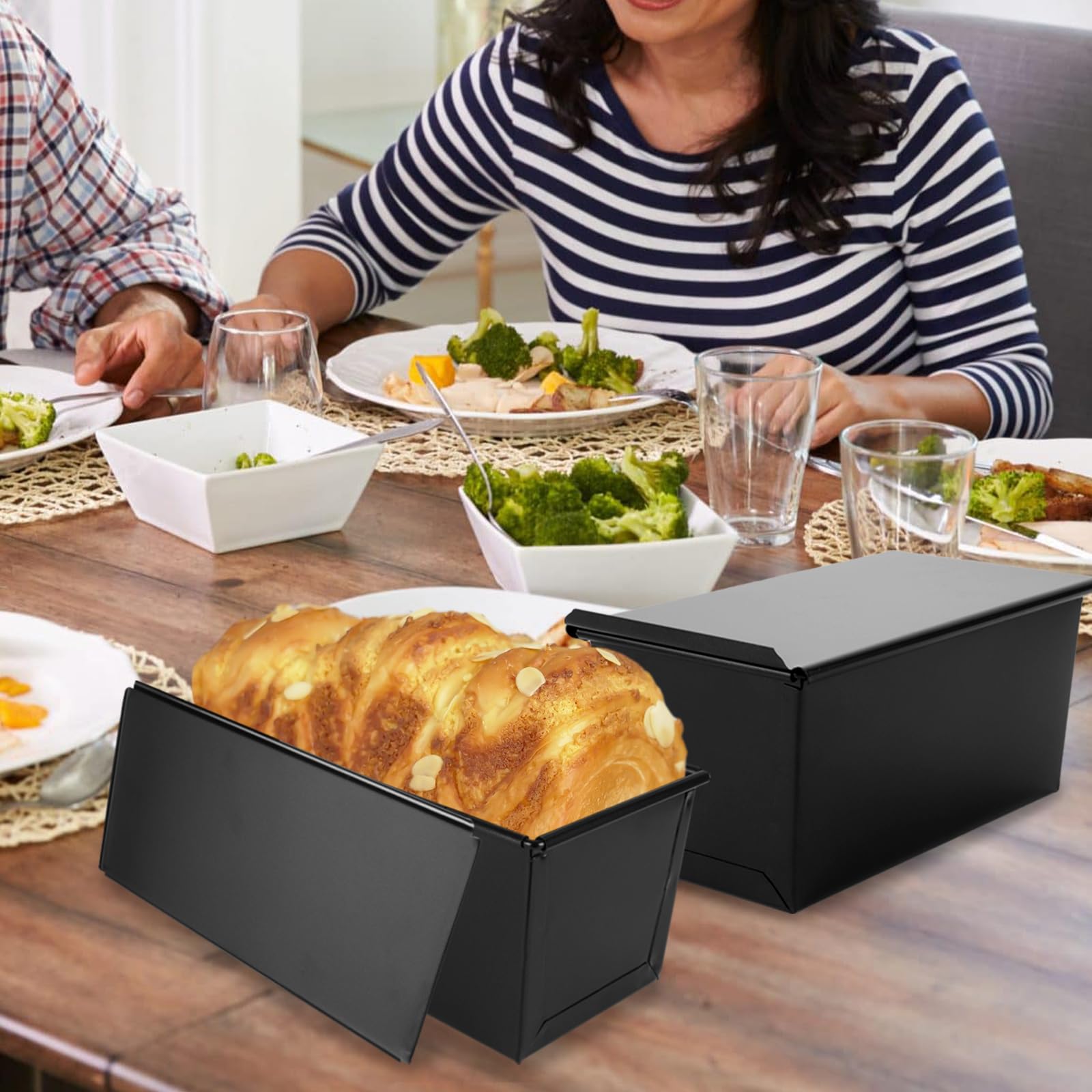 Anti-aanbaklaag, brood, toastvorm met deksel, 2 stuks, toast bakvorm